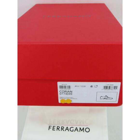 NIB FERRAGAMO CORIAN BROWN TAN BROGUE LEATHER OXFORDS 8 EE main image 6